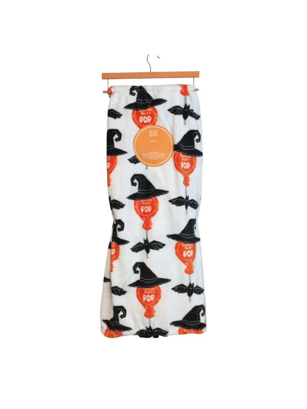 Tootsie Roll Pop Halloween Oversized Throw 60" x 70" Bats Witch White Black Oran